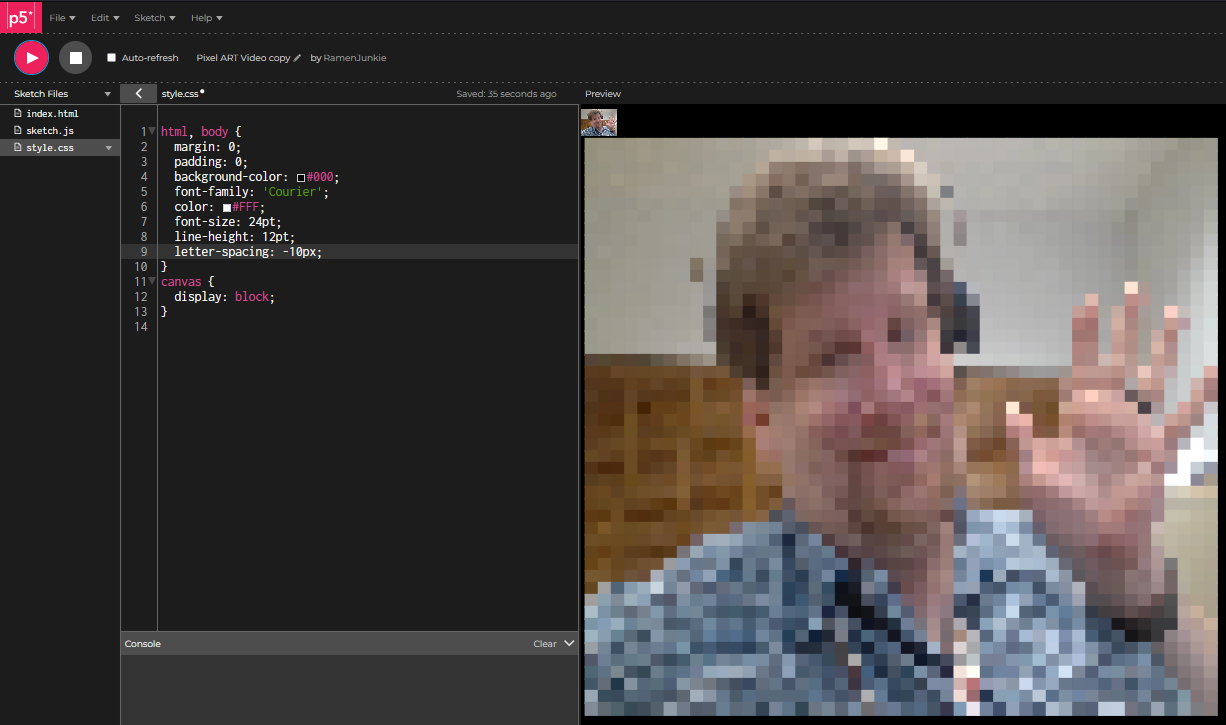 Featured image of post Code Project - JavaScript - Pixel Camera