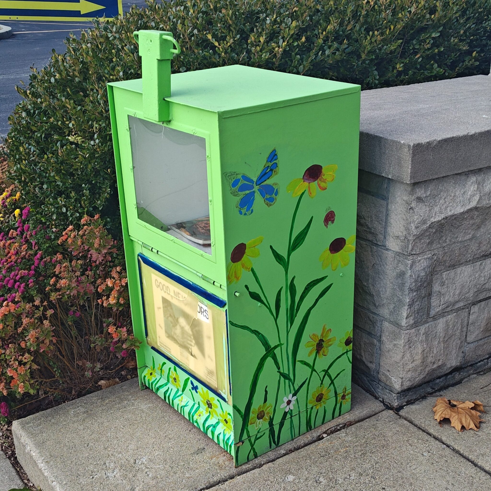 Flowered Newspaper Box, Decatur, Illinois